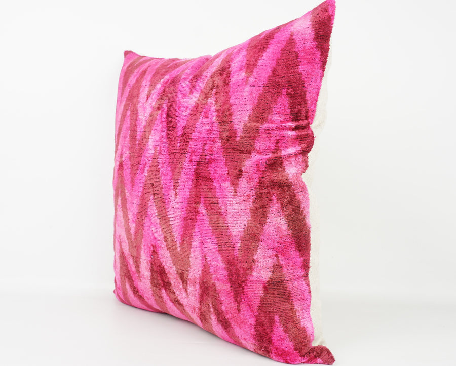 HANDMADE- IKAT SILK/VELVET PILLOWCASE