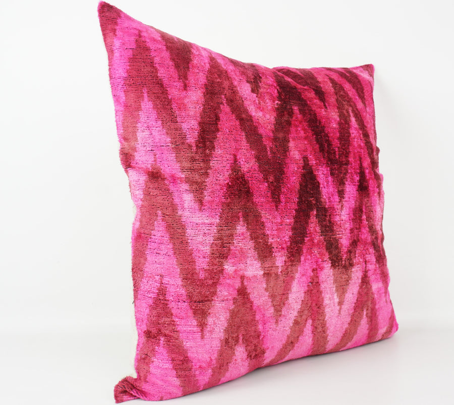 HANDMADE- IKAT SILK/VELVET PILLOWCASE