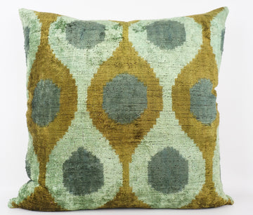 HANDMADE- IKAT SILK/VELVET PILLOWCASE