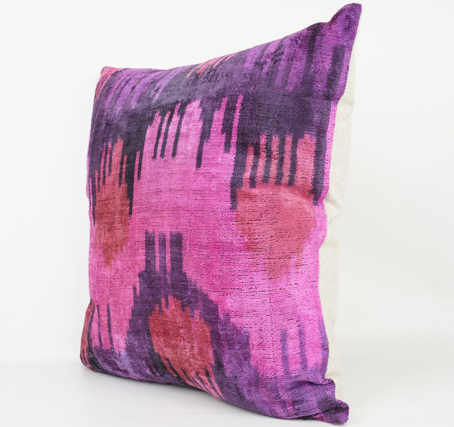 HANDMADE- IKAT SILK/VELVET PILLOWCASE