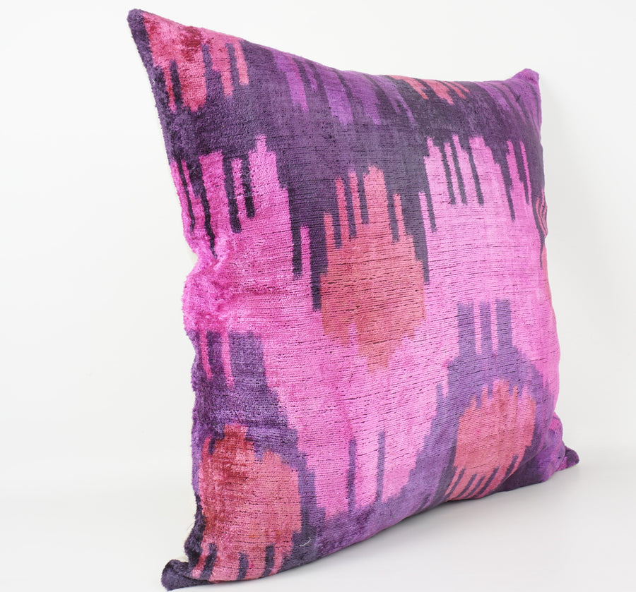HANDMADE- IKAT SILK/VELVET PILLOWCASE