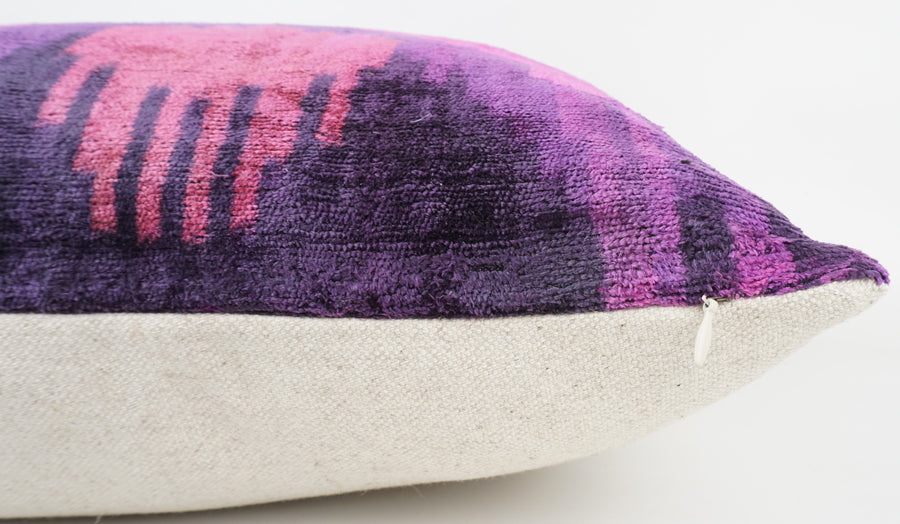 HANDMADE- IKAT SILK/VELVET PILLOWCASE