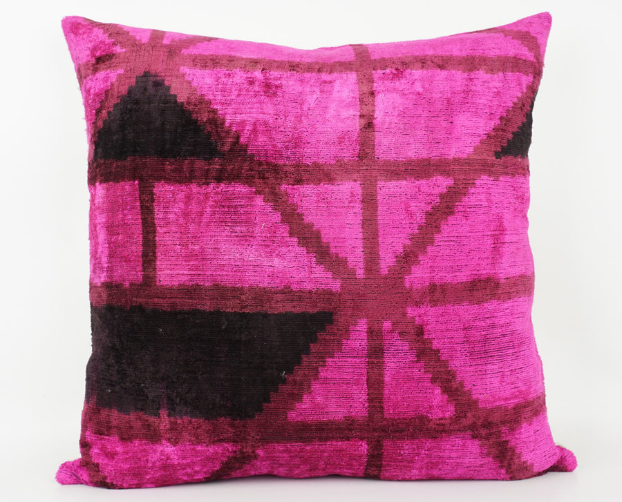 HANDMADE- IKAT SILK/VELVET PILLOWCASE