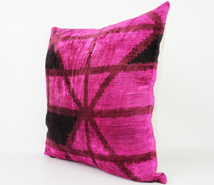 HANDMADE- IKAT SILK/VELVET PILLOWCASE