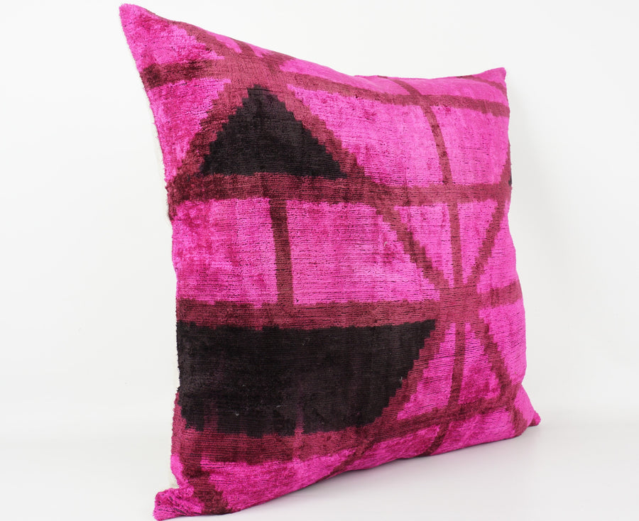 HANDMADE- IKAT SILK/VELVET PILLOWCASE