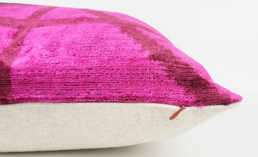 HANDMADE- IKAT SILK/VELVET PILLOWCASE