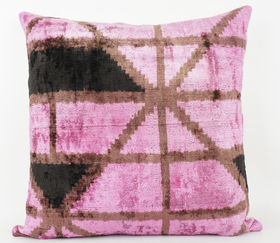 HANDMADE- IKAT SILK/VELVET PILLOWCASE