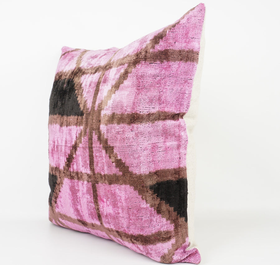 HANDMADE- IKAT SILK/VELVET PILLOWCASE