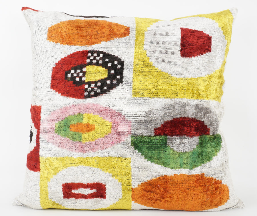 HANDMADE  IKAT SILK/VELVET PILLOWCASE