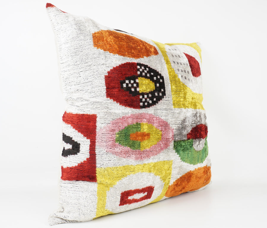 HANDMADE  IKAT SILK/VELVET PILLOWCASE