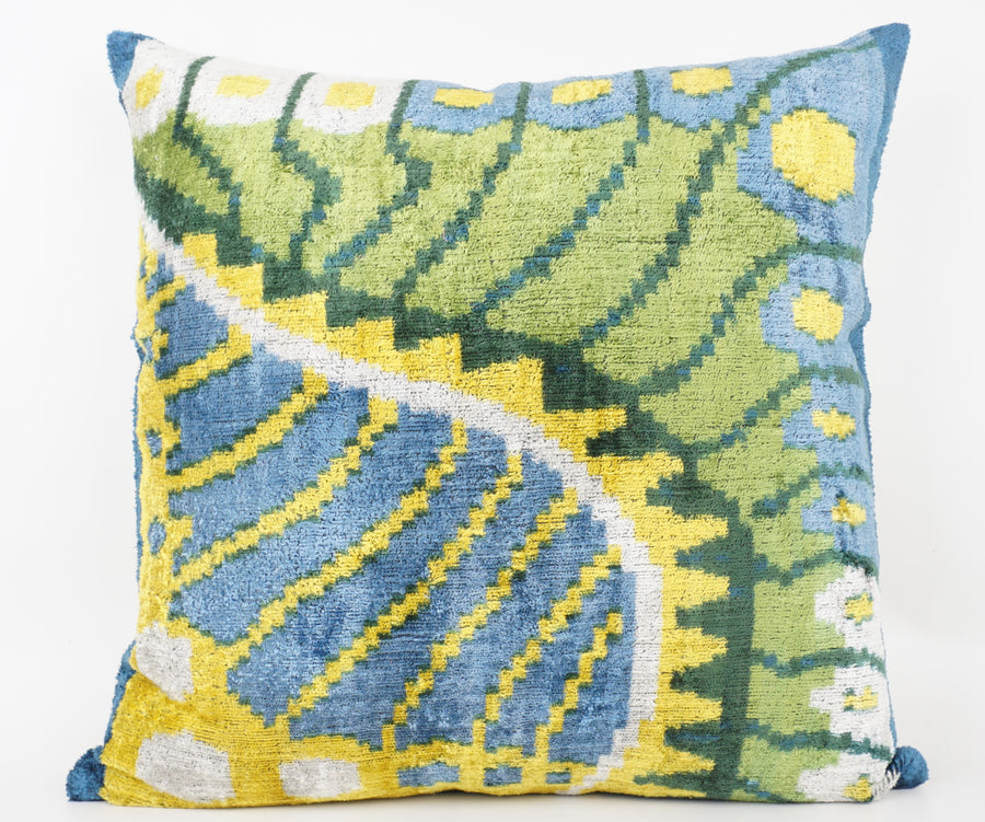 HANDMADE- IKAT SILK/VELVET PILLOWCASE