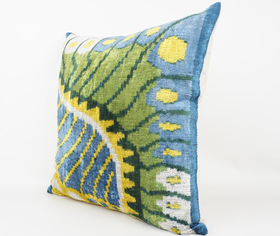 HANDMADE- IKAT SILK/VELVET PILLOWCASE