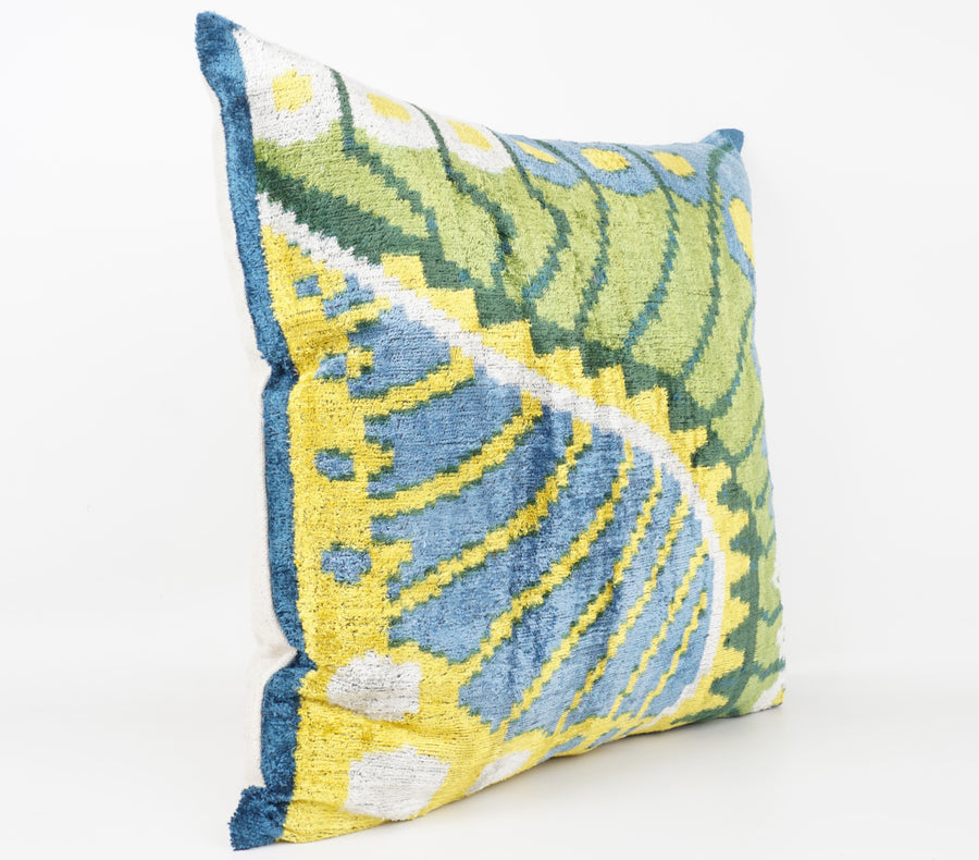 HANDMADE- IKAT SILK/VELVET PILLOWCASE
