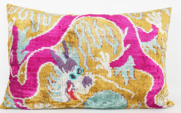 HANDMADE- IKAT SILK/VELVET PILLOWCASE
