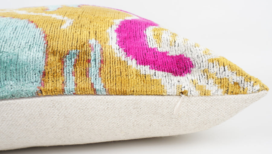 HANDMADE- IKAT SILK/VELVET PILLOWCASE
