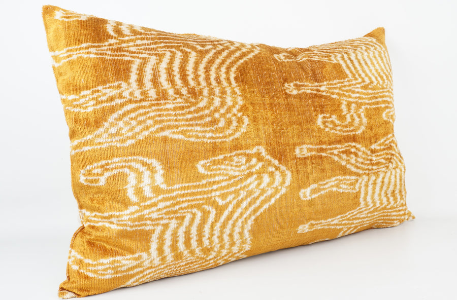 HANDMADE- IKAT SILK/VELVET PILLOWCASE