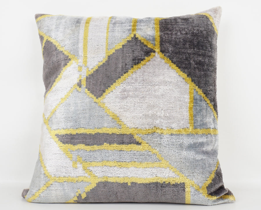 HANDMADE- IKAT SILK/VELVET PILLOWCASE