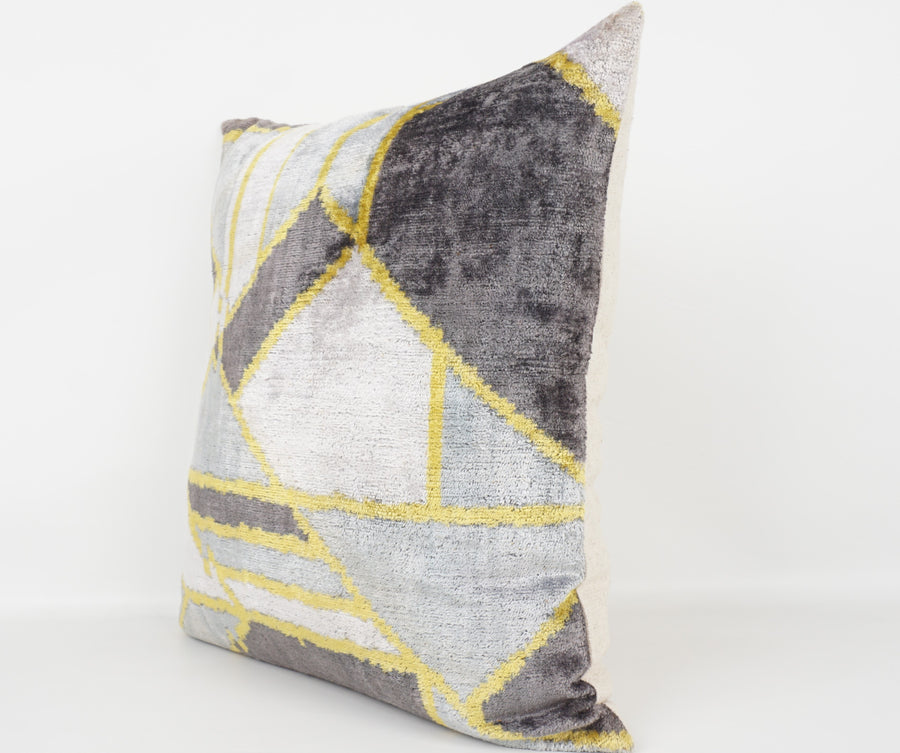 HANDMADE- IKAT SILK/VELVET PILLOWCASE