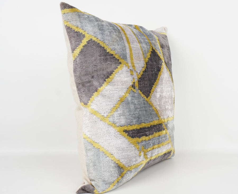 HANDMADE- IKAT SILK/VELVET PILLOWCASE