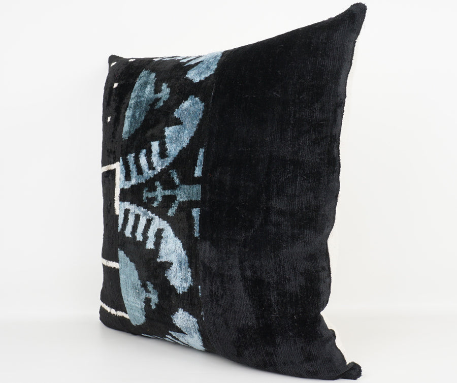 HANDMADE IKAT SILK/VELVET PATCHWORK PILLOWCASE