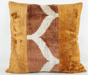 HANDMADE IKAT SILK/VELVET PATCHWORK PILLOWCASE