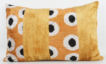 HANDMADE IKAT SILK/VELVET PATCHWORK PILLOWCASE