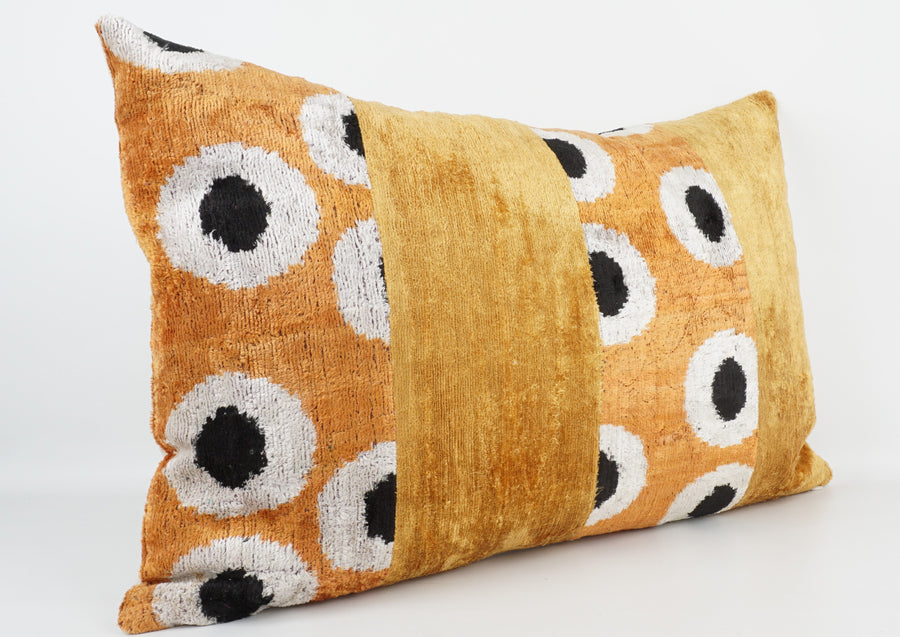 HANDMADE IKAT SILK/VELVET PATCHWORK PILLOWCASE