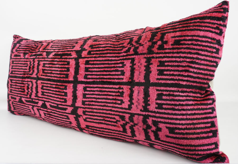 HANDMADE  IKAT SILK/VELVET PILLOWCASE
