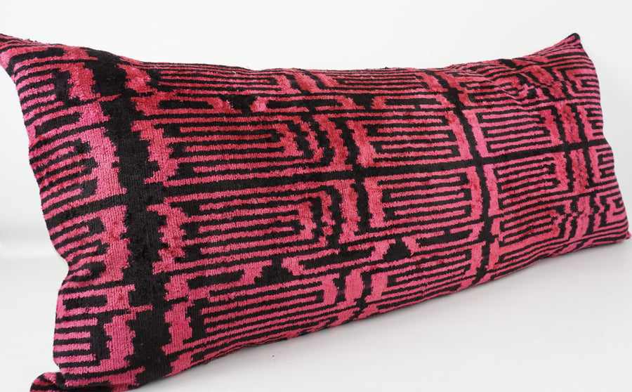 HANDMADE  IKAT SILK/VELVET PILLOWCASE