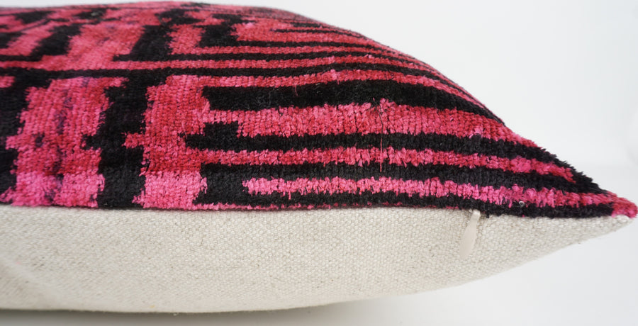 HANDMADE  IKAT SILK/VELVET PILLOWCASE
