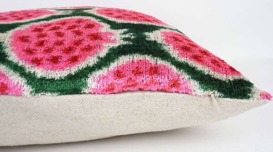 HANDMADE  IKAT SILK/VELVET PILLOWCASE