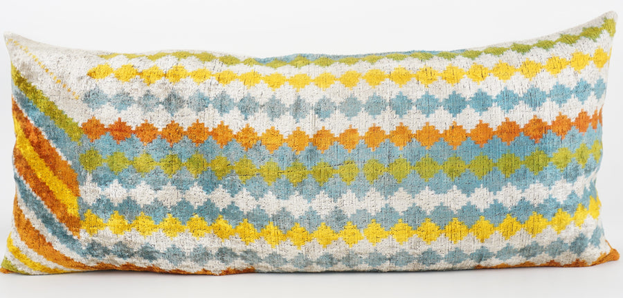 HANDMADE  IKAT SILK/VELVET PILLOWCASE