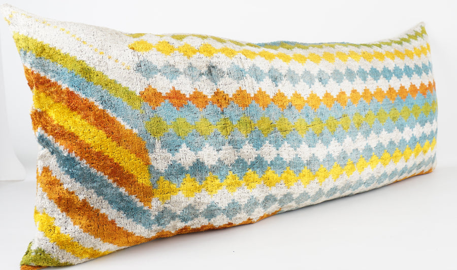 HANDMADE  IKAT SILK/VELVET PILLOWCASE