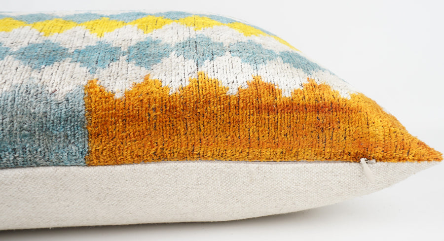 HANDMADE  IKAT SILK/VELVET PILLOWCASE