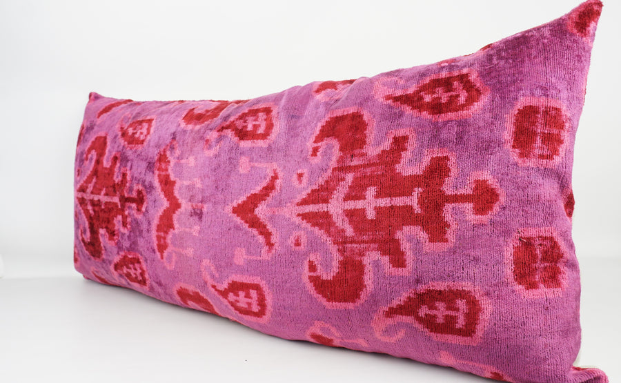 HANDMADE  IKAT SILK/VELVET PILLOWCASE