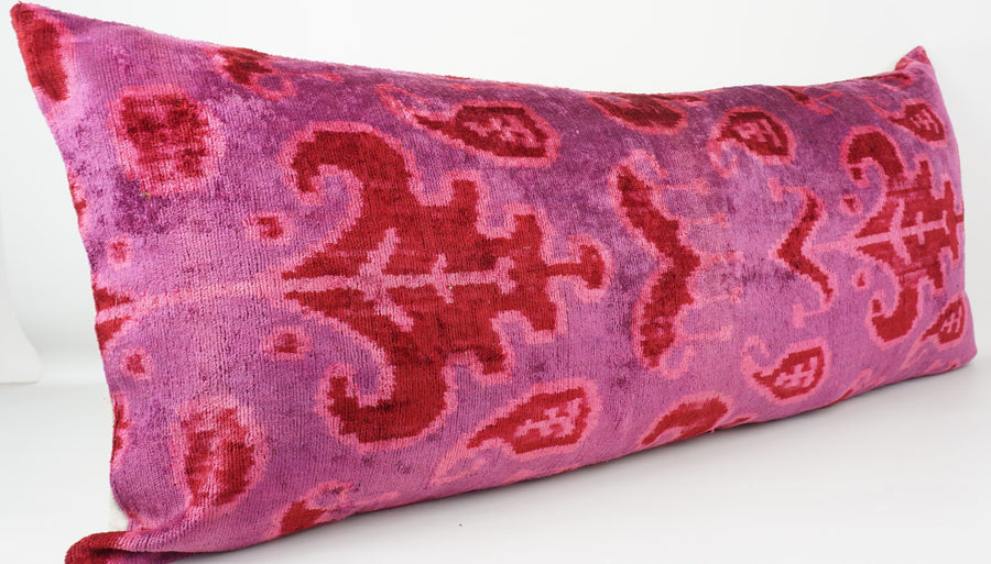 HANDMADE  IKAT SILK/VELVET PILLOWCASE