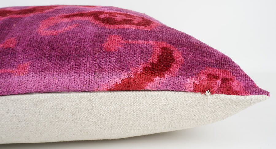 HANDMADE  IKAT SILK/VELVET PILLOWCASE