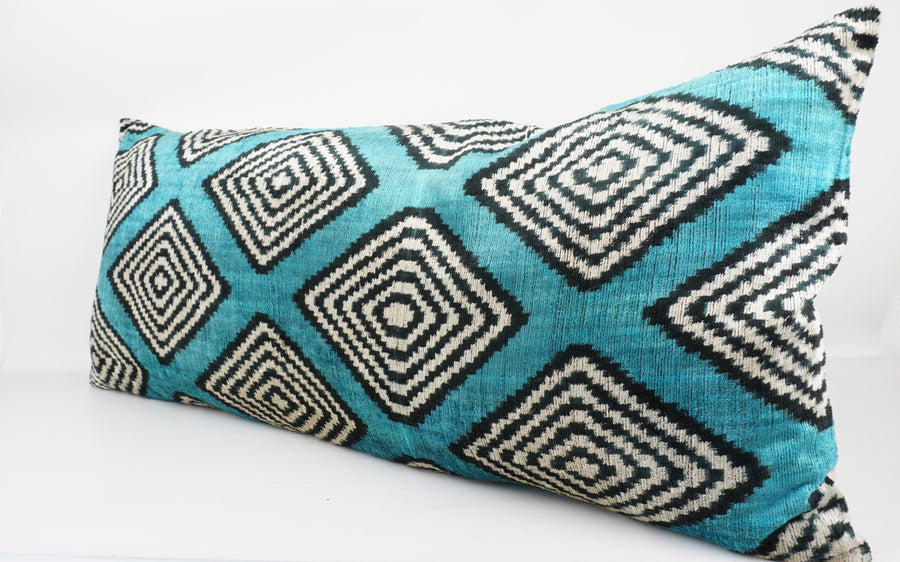 HANDMADE  IKAT SILK/VELVET PILLOWCASE