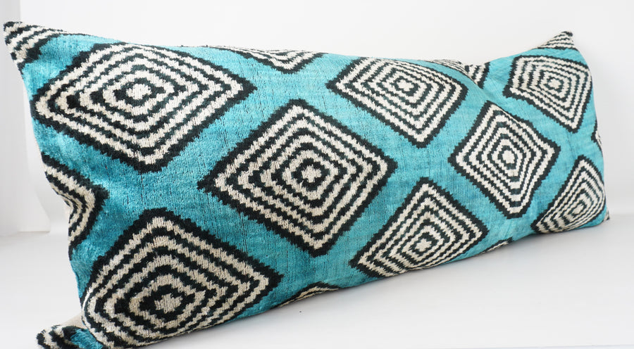HANDMADE  IKAT SILK/VELVET PILLOWCASE