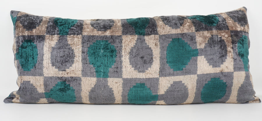 HANDMADE  IKAT SILK/VELVET PILLOWCASE