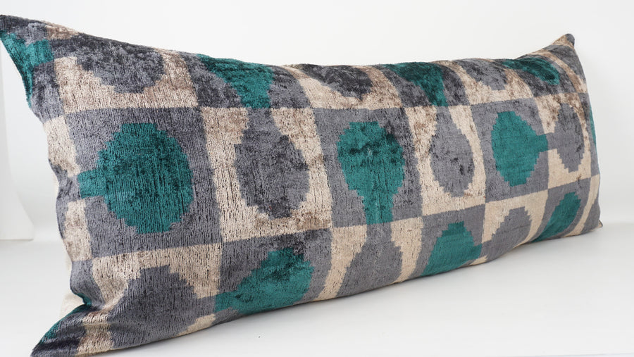 HANDMADE  IKAT SILK/VELVET PILLOWCASE