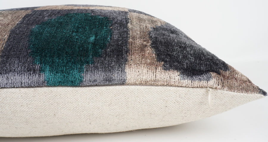 HANDMADE  IKAT SILK/VELVET PILLOWCASE