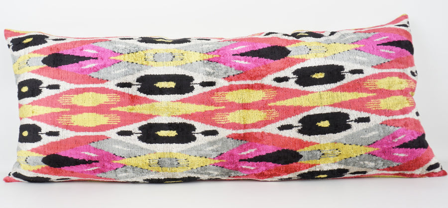 HANDMADE  IKAT SILK/VELVET PILLOWCASE