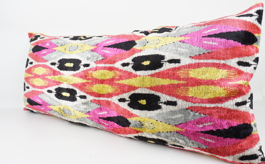 HANDMADE  IKAT SILK/VELVET PILLOWCASE