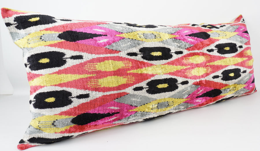 HANDMADE  IKAT SILK/VELVET PILLOWCASE