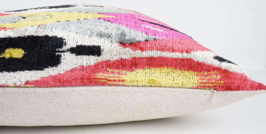 HANDMADE  IKAT SILK/VELVET PILLOWCASE