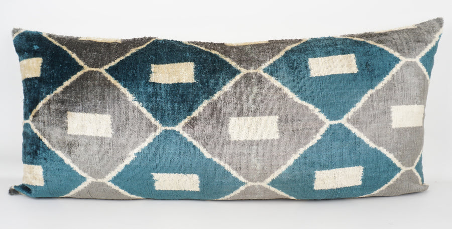 HANDMADE  IKAT SILK/VELVET PILLOWCASE