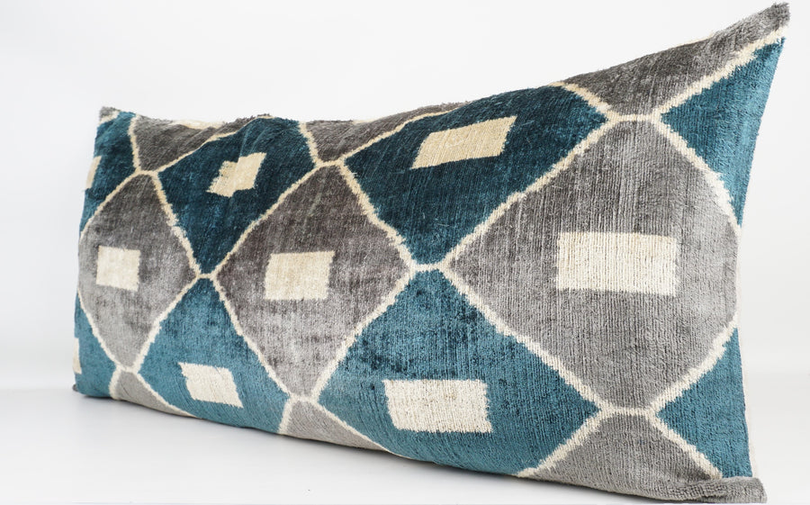 HANDMADE  IKAT SILK/VELVET PILLOWCASE