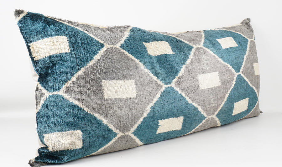 HANDMADE  IKAT SILK/VELVET PILLOWCASE