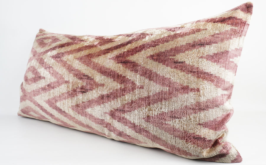 HANDMADE  IKAT SILK/VELVET PILLOWCASE